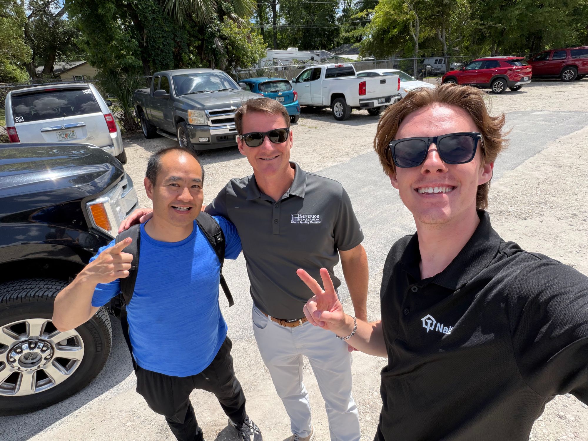 Dennis Yu, Zach Peyton and George Paladichuk at Superior Fence & Rail in Jacksonville
